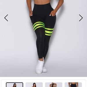 Bombshell Sportswear Black and Neon Green Leggings